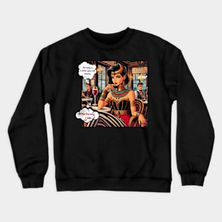 Comic Royalty: Cleopatra's Café Chronicles Crewneck Sweatshirt